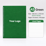 Custom Logo A5 Spiral Notebook, Personalized Lined Journal, 100 Pages, 5.5" x 8.3"