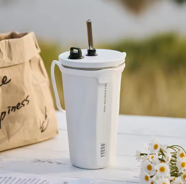 New Launching Custom Wholesale 20oz Coffee Cup Stainless Steel Water Bottle Travel Coffee Mug with straw