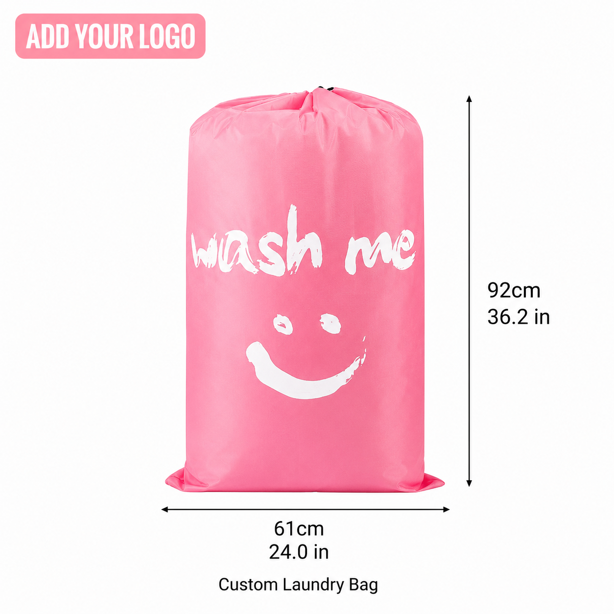 Custom Logo Laundry Bag – Promote Your Laundry Business with a Durable Large Capacity Drawstring Laundry Sack