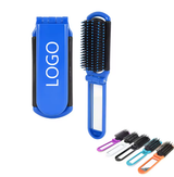 Wholesale Custom Logo Mini Foldable Comb Makeup Mirror Cute Cartoon Design Folding Hair Brush for Home Use Plastic Handle Common Comb