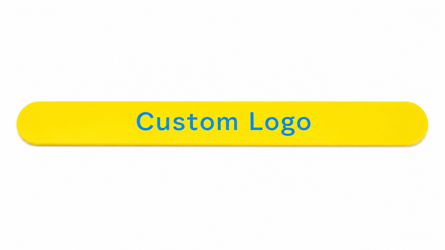 Pulsera de silicona reflectante con diseño de logotipo personalizado al por mayor, ideal para eventos y regalos infantiles.