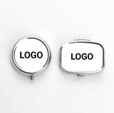 Cheap Wholesale Custom Logo Round Small Size Unique Compact Pocket Metal Pill Storage Box