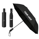 Paraguas Plegable Resistente al Viento con Varillas de Fibra de Vidrio con Protección UV Venta al por Mayor OEM, Paraguas Automático de 8 varillas con Logotipo