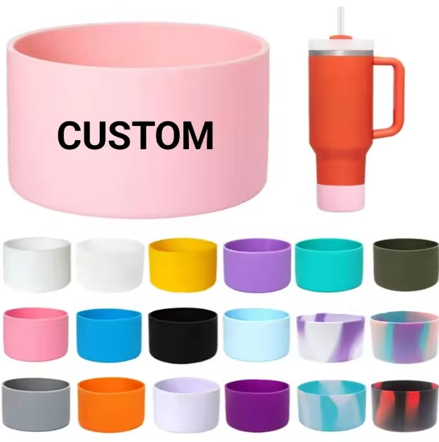 Funda protectora de silicona con logotipo personalizado para vaso Stanley, funda de silicona antideslizante, accesorios