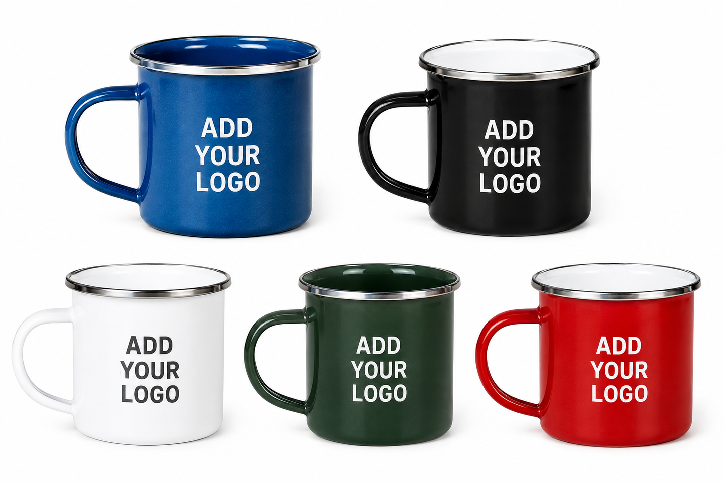 Custom 12 oz (350ml) Enamel Camp Mug – Durable Vintage-Style Camping Cup with Logo Printing