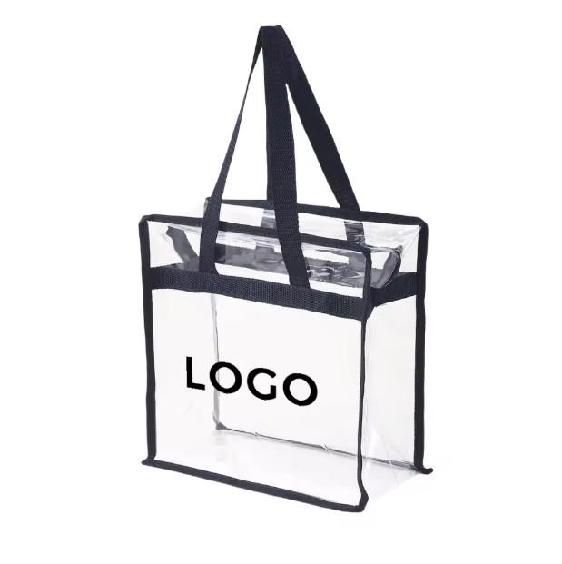 Bolsa de viaje con logotipo personalizado para chicas, muy vendida, con bolsas de plástico PVC transparente.