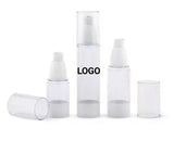 Custom Logo High Quality Wholesale Airless Pump Bottles Cosmetic Lotion Bottle 15ml 30ml 50ml As PP PE Plastic Cylinder Shape
