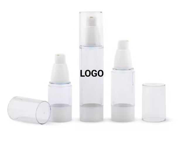 Custom Logo High Quality Wholesale Airless Pump Bottles Cosmetic Lotion Bottle 15ml 30ml 50ml As PP PE Plastic Cylinder Shape