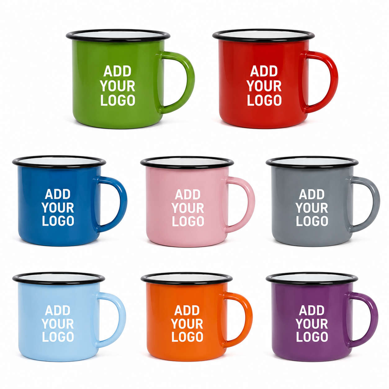 Custom Enamel Mug 12 oz – Vintage-Style Camp Cup with Custom Logo Printing