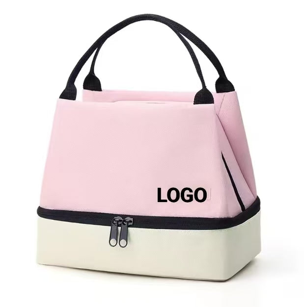 Bolsa térmica multifuncional de doble capa con aislamiento térmico, impermeable y resistente a las manchas, Oxford, con logotipo personalizado, venta al por mayor