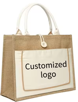 Fabricante de bolsas de playa al por mayor, bolsas de compras de yute y lona con logotipo personalizado