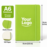 Custom A6 Notebook Wholesale | Personalized Pocket Journal with Logo, Elastic Strap, 160 Pages, 9 × 14 cm (3.5 × 5.5 in)