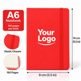 Custom A6 Notebook Wholesale | Personalized Pocket Journal with Logo, Elastic Strap, 160 Pages, 9 × 14 cm (3.5 × 5.5 in)