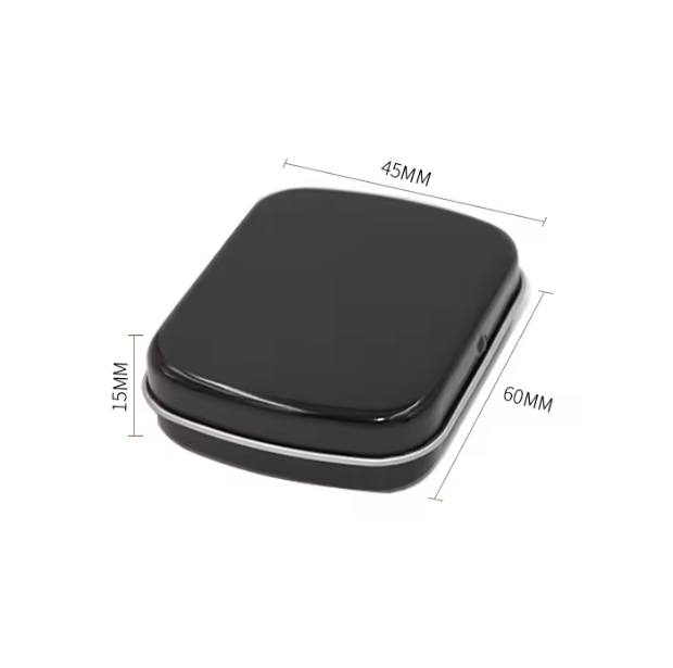 Custom Logo Mint Tin Box Matte Black Metal Container Small Candy Gold Tinplate Jar