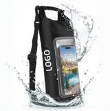 Mochila deportiva impermeable Qihang de 2L de PVC, ideal para actividades al aire libre, compatible con iPhone y navegación.