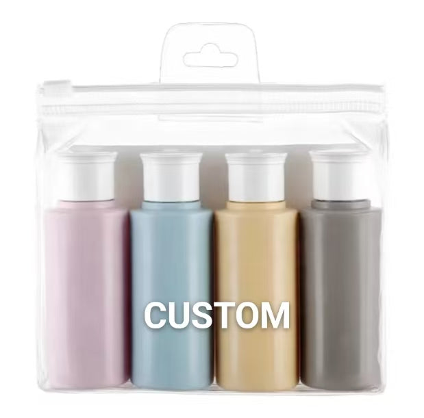 Custom 60ml*4pcs Travel Set Portable Plastic Cosmetic Travel Bottle Set