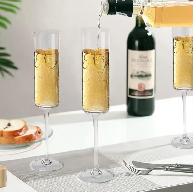 Copa de vino de alto valor con logotipo personalizado, cristal transparente, copa de champán gruesa, copa de vino para cenas en casa o celebraciones, 180 ml