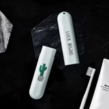 Estuche de viaje para cepillos de dientes de paja de trigo personalizado, contenedores para guardar cepillos de dientes.