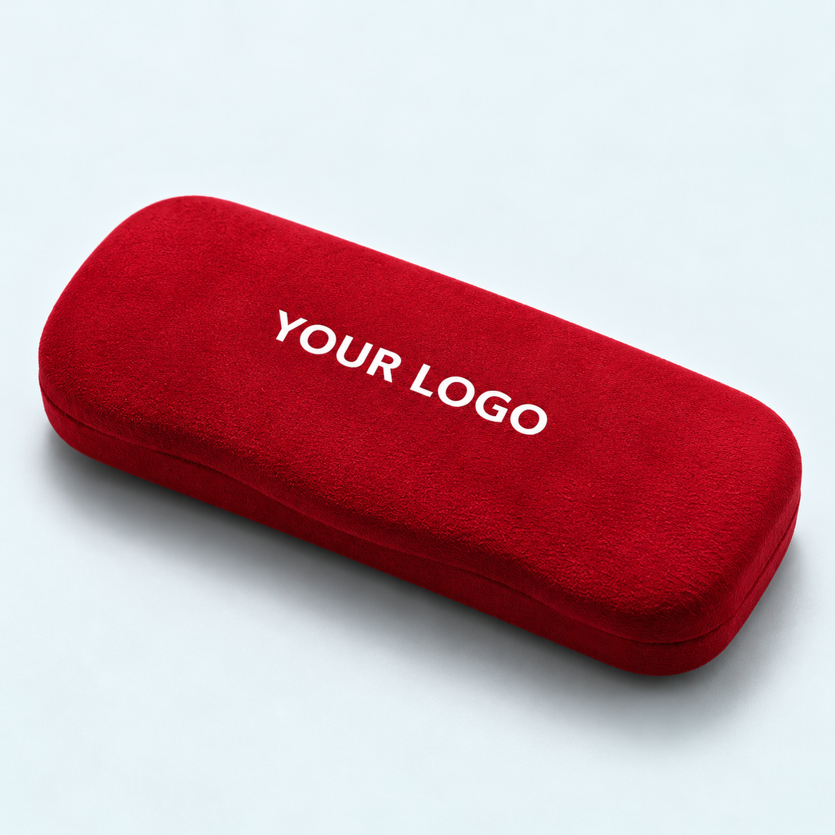 Custom Logo Metal Eyeglass Case – Velvet Covered Hard Case for Sunglasses & Prescription Glasses