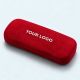 Custom Logo Metal Eyeglass Case – Velvet Covered Hard Case for Sunglasses & Prescription Glasses