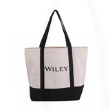 Bolsas de compras de algodón personalizadas a granel para damas con impresión de logotipo 