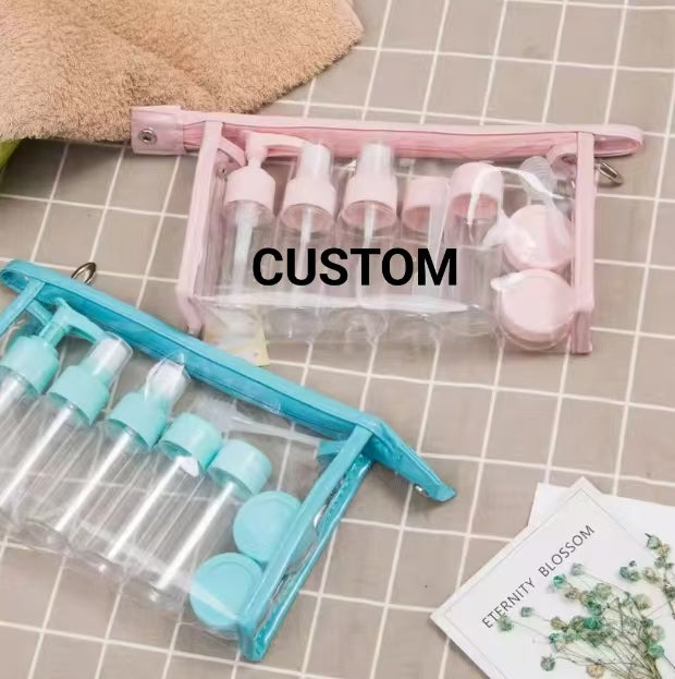 Custom Small Refillable Liquid Containers Spray Bottles for Toiletries Cosmetic Clear Empty Fine Mist Plastic Mini Travel Bottle