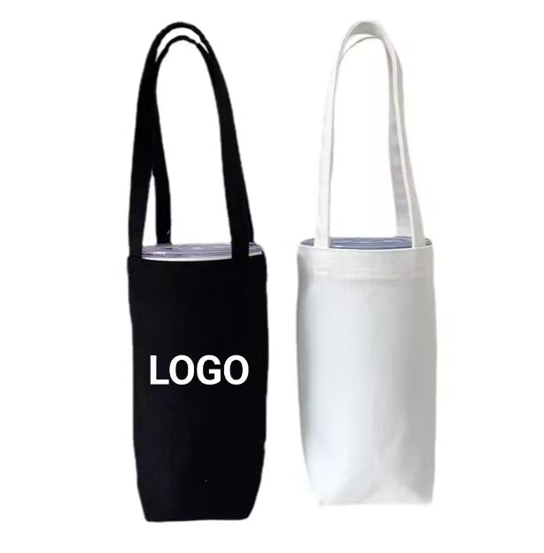 Funda de tela para taza de lona de algodón, funda para taza de café, té y leche con logotipo personalizado