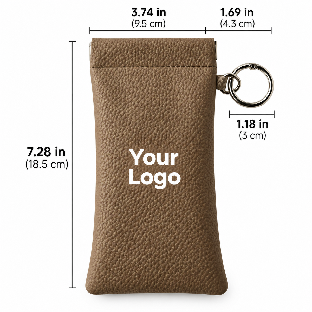 Custom PU Leather Eyeglass Case with Automatic Closure, Large Capacity Sunglasses & Glasses Pouch, Long Protective Eyewear Case