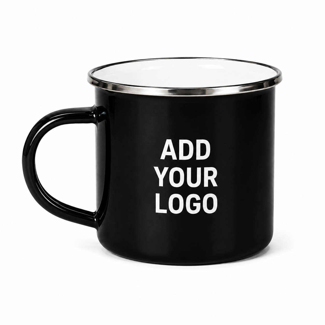 Custom 12 oz (350ml) Enamel Camp Mug – Durable Vintage-Style Camping Cup with Logo Printing
