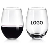 Copa de vino sin tallo personalizada con logotipo transparente impreso para vino tinto y blanco. Copa de vino sin tallo con monograma AZ.
