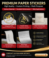 Pegatinas Personalizadas – PVC, Papel, Lámina Plateada, Pegatinas de Transferencia y Más