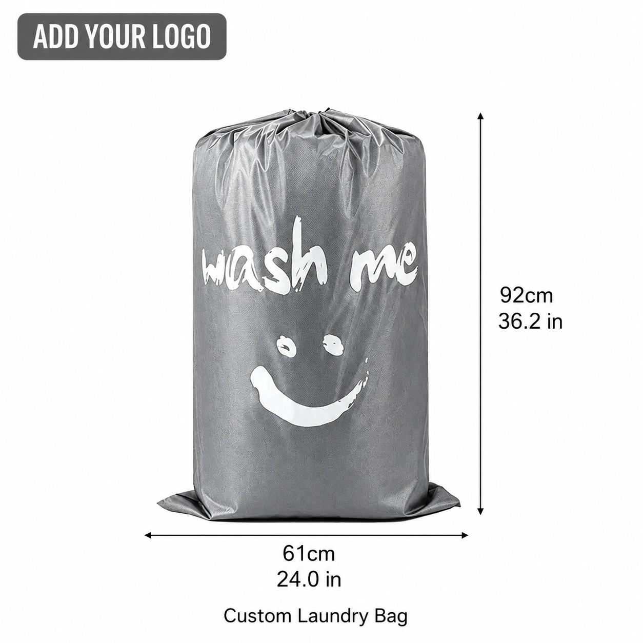 Custom Logo Laundry Bag – Promote Your Laundry Business with a Durable Large Capacity Drawstring Laundry Sack