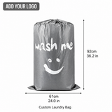Custom Logo Laundry Bag – Promote Your Laundry Business with a Durable Large Capacity Drawstring Laundry Sack