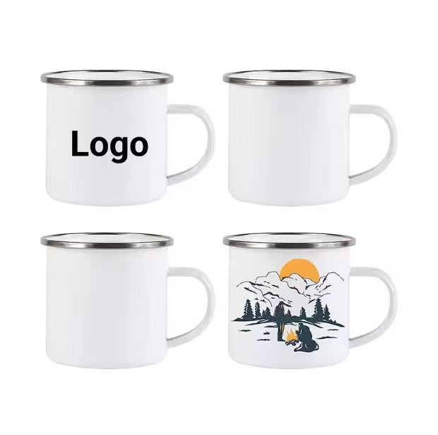 Custom Logo Enamel Mug Camp Mug Personalized Enamel Mugs with Logo