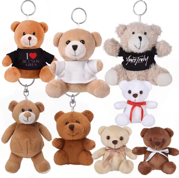Wholesale Soft Toy Animal Toys Mini Cute Teddy Bear Customized Custom Plush Keychain