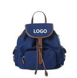 Custom Logo Fashion Backpack Women Cotton Drawstring Bag Leisure Multiple Pockets Stitching Drawstring Backpack