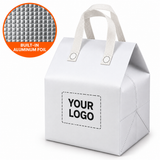 Extra Large Custom Logo Food Delivery Bag – Insulated Aluminum Foil Lined Reusable Takeout Carrier for Cake, Ice Cream & Frozen Foods