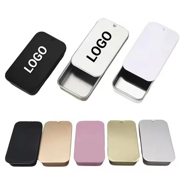 Custom Logo Sliding Lid Tin Box for Candy Mint Packaging Slide Top Tin Case Chew Gum Slide Cover Metal Container