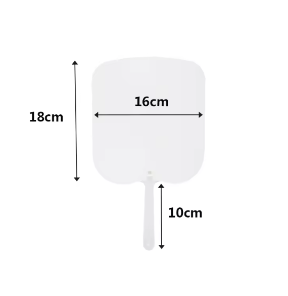 Custom Logo Summer Handheld Square Fan Double-Sided Sublimation PET Plastic Heat Transfer Blank Fans