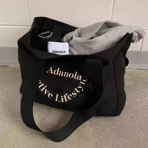 Bolsa de lona grande promocional personalizada, duradera, para compras de comestibles, con impresión de logotipo.