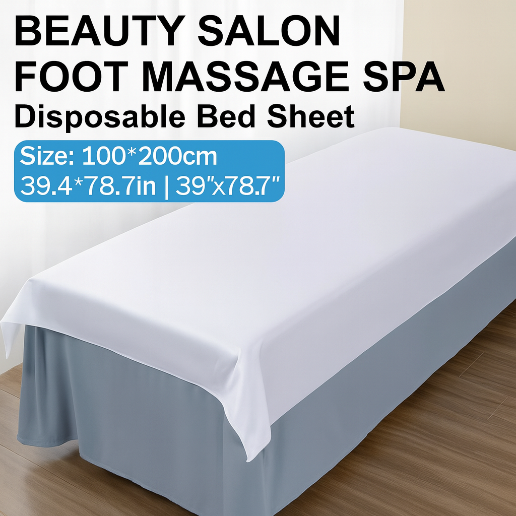 50 pcs Disposable Spa Bed Sheets with Face Hole – Waterproof, Oil-Resistant, Hygienic, Thickened, Breathable Non-Woven Sheets for Beauty Salon, Massage, and Foot Spa