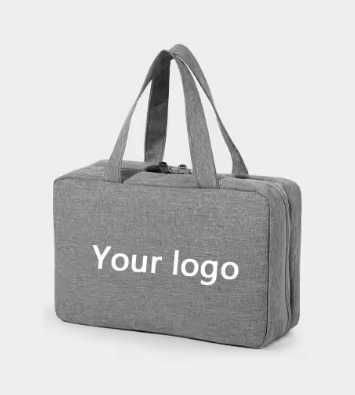 Nueva bolsa de viaje con separación de artículos secos y húmedos, impermeable, con logotipo personalizado y organizador de artículos de tocador.