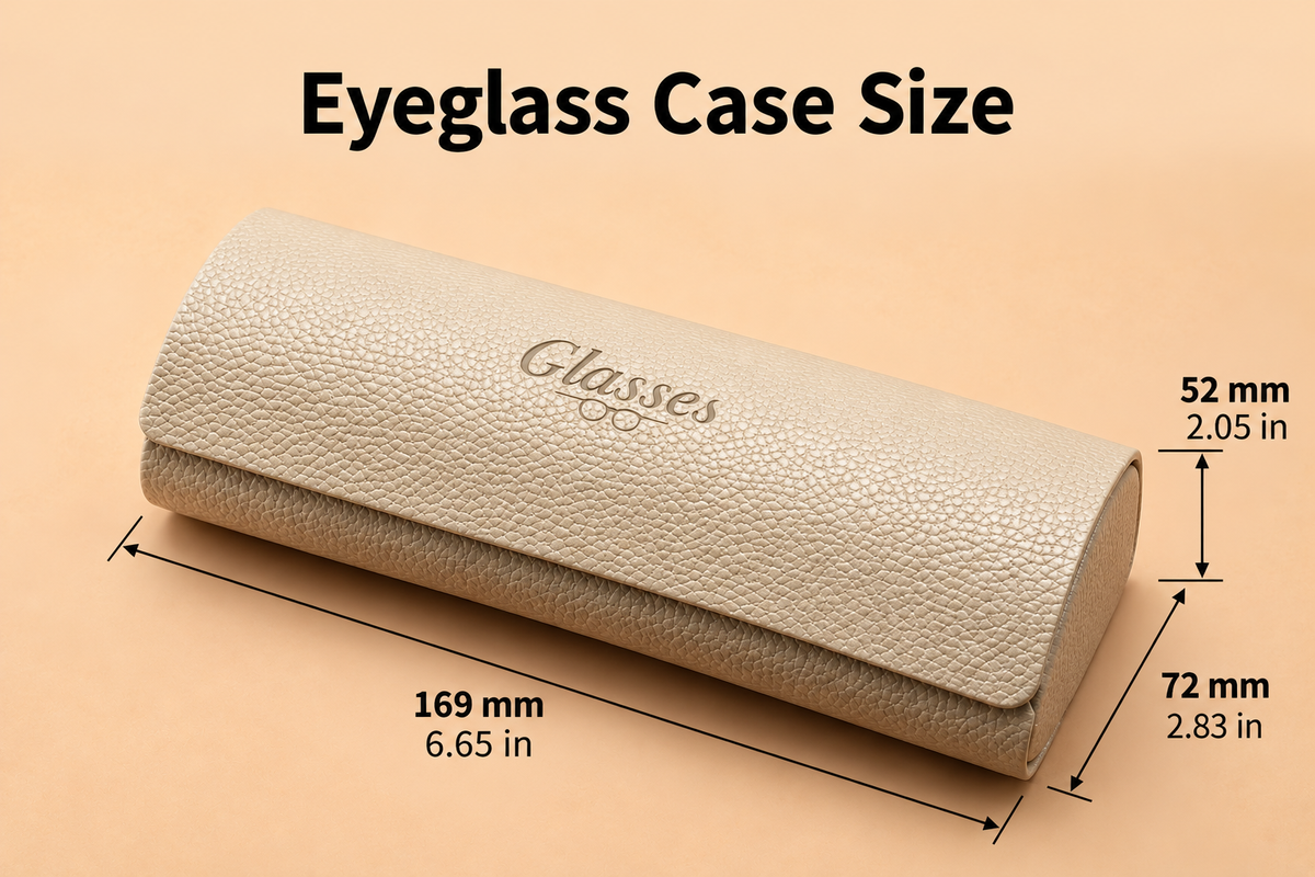 Custom Logo Premium Leather Cylindrical Eyeglass Case – Luxury Hard Case for Sunglasses & Prescription Glasses