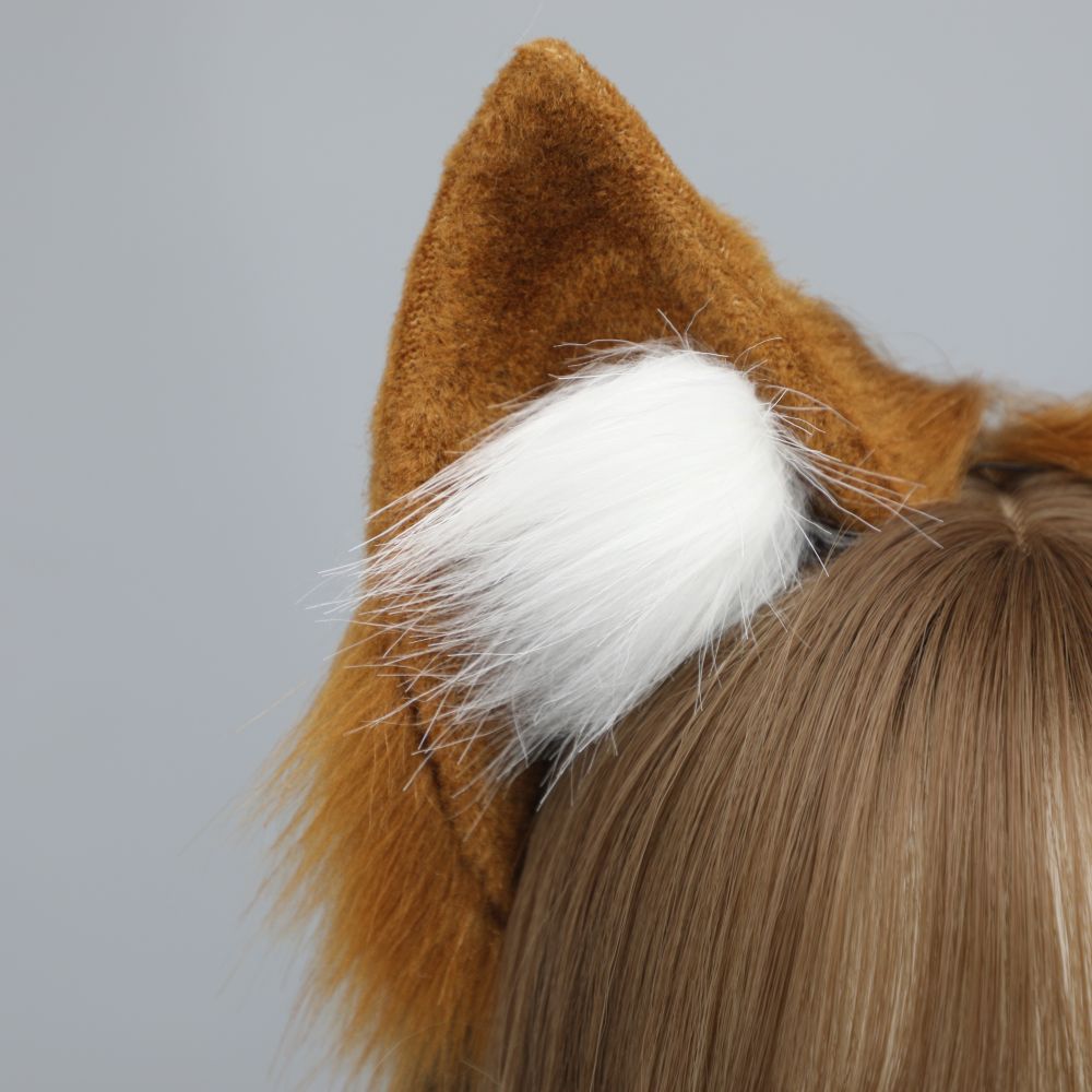 E0049 Standing Fox Ears Headband - Theme Park Headbands Upright Animal Ear Hairband for Women Girls Cosplay Carnival Headbands
