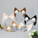 E0049 Standing Fox Ears Headband - Theme Park Headbands Upright Animal Ear Hairband for Women Girls Cosplay Carnival Headbands