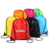 Mochila de poliéster personalizada con cordón doble (logotipo imprimible)