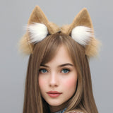 E0049 Standing Fox Ears Headband - Theme Park Headbands Upright Animal Ear Hairband for Women Girls Cosplay Carnival Headbands