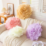 3D Flower Throw Pillow Decorative Floral Pillow Square Cushion Bed Couch