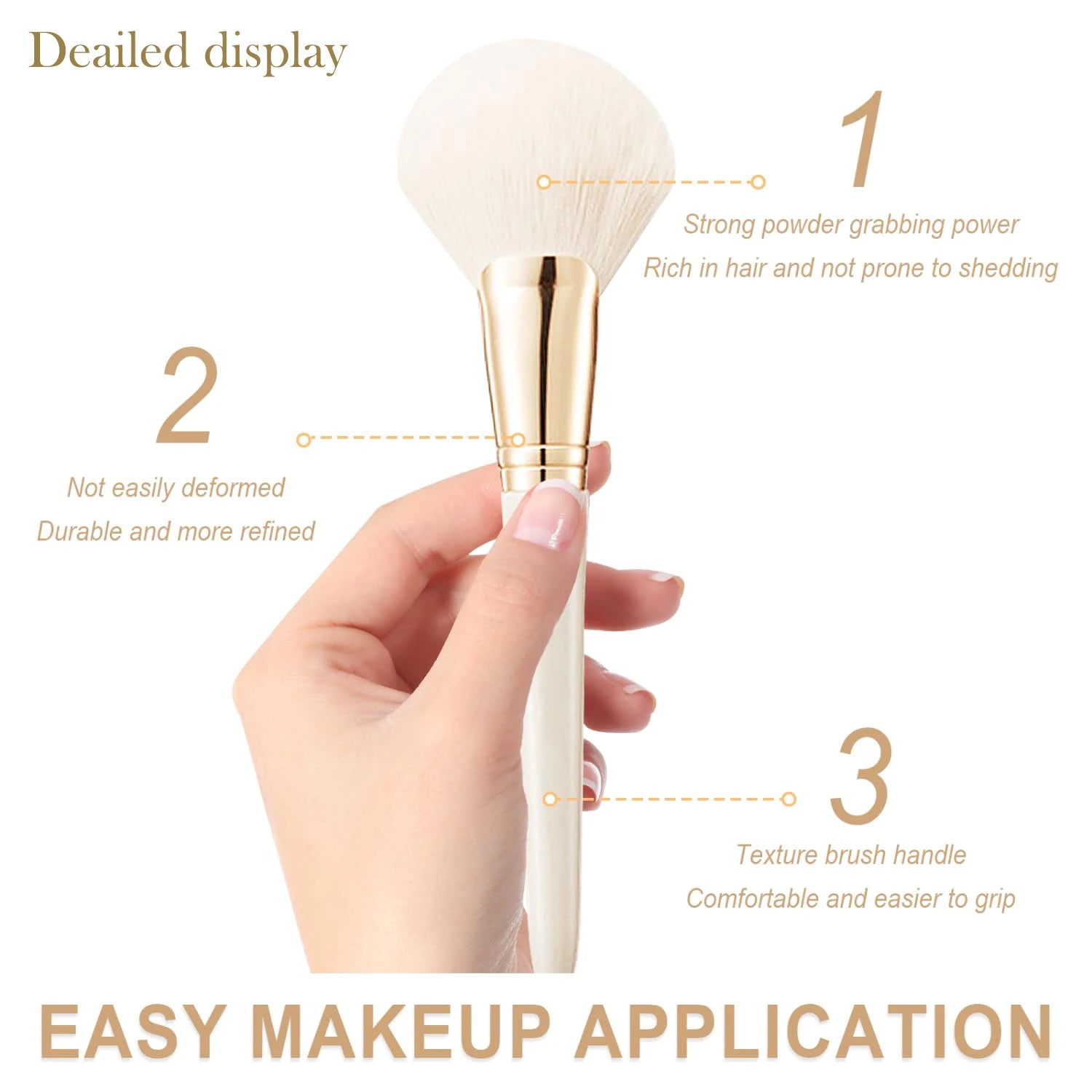 NATURE BROWN Makeup Brush Gift Set 14Pcs Professional Makeup Brush Premium Synthetic Kabuki Brush Set for Your Face