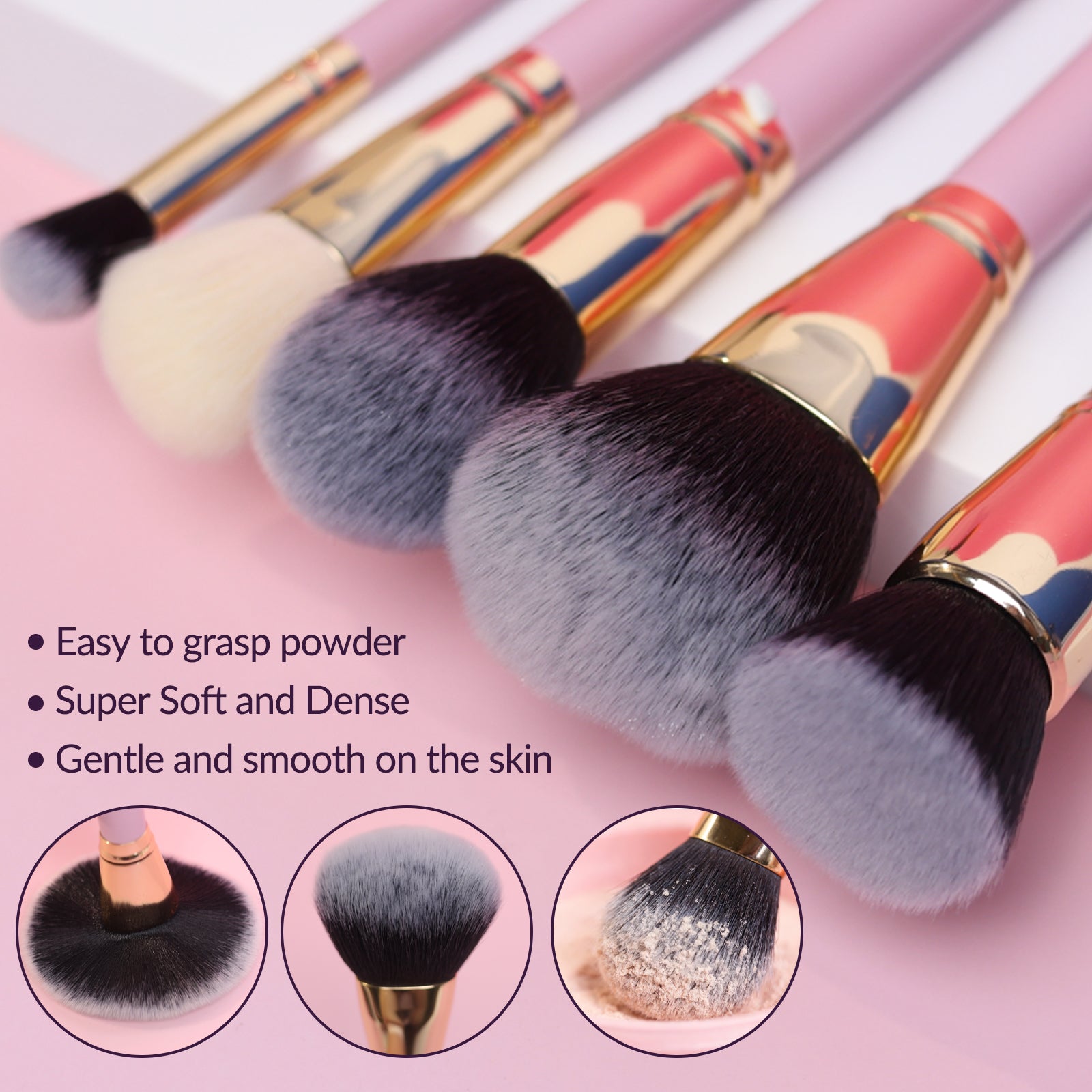 15 Pcs Makeup Brush Set Professional Premium Synthetic Powder Foundation Contour Blush Concealer Eye Shadow Makeup Brushes